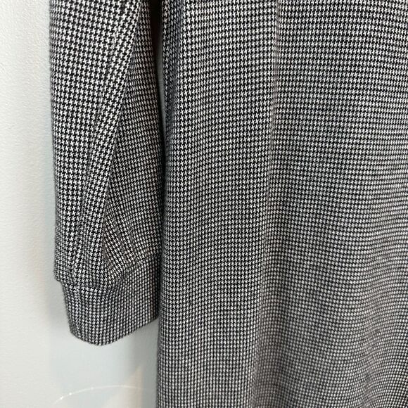 Lou & Grey Houndstooth Long Sleeve Sweater Dress Black White Womens XS Career - Picture 2 of 5